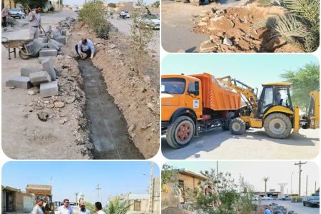 تخریب جدول فرسوده بلوار خیابان قدس و شروع بکار عملیات جدول گذاری فاز یک آن